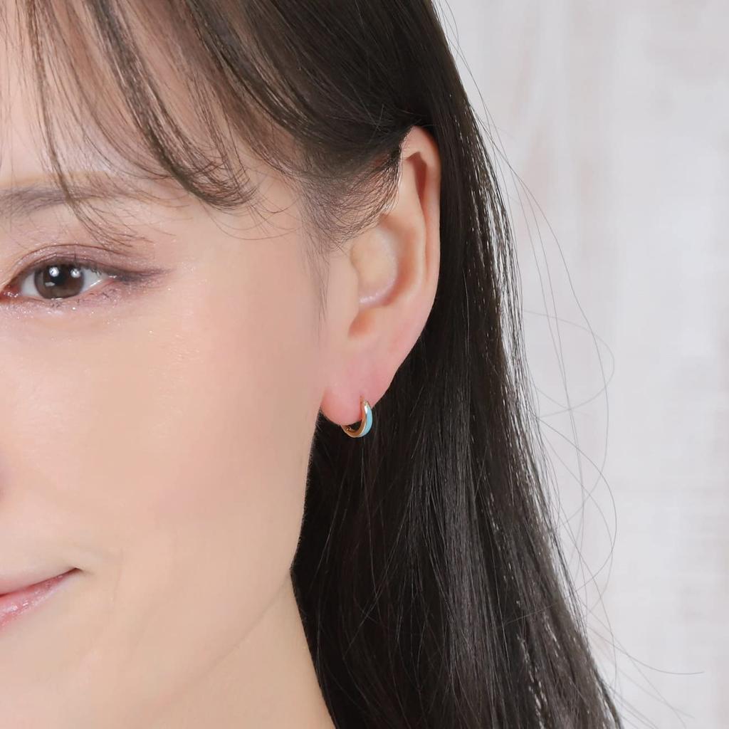 Товары 18K серьги-кольца бирюзовые бирюзовые на оба уха золотые [Happy Shop] мужские женские