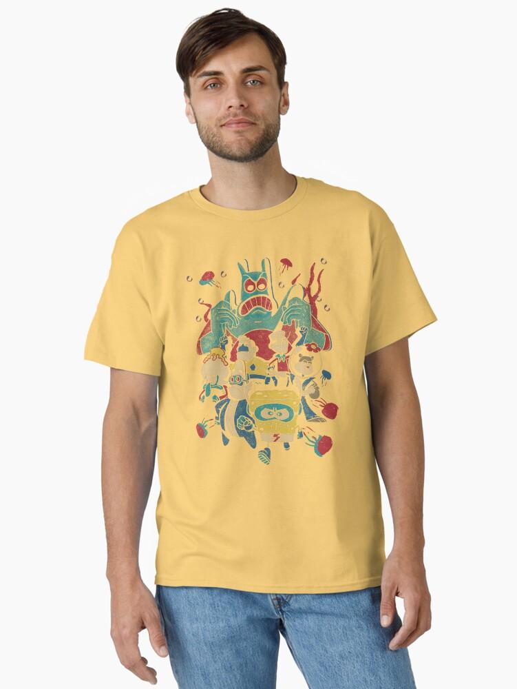 SpongeBob SquarePants SpongeBob SquarePants Retro Superhero Group Poster Classic T-Shirt