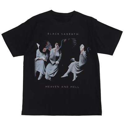 Лето Новая Рок-группа Black Sabbath Прямое Распыление Американский Уличный Хип-Хоп Ретро Футболка с Коротким Рукавом Уличный Хип-Хоп Большого Размера