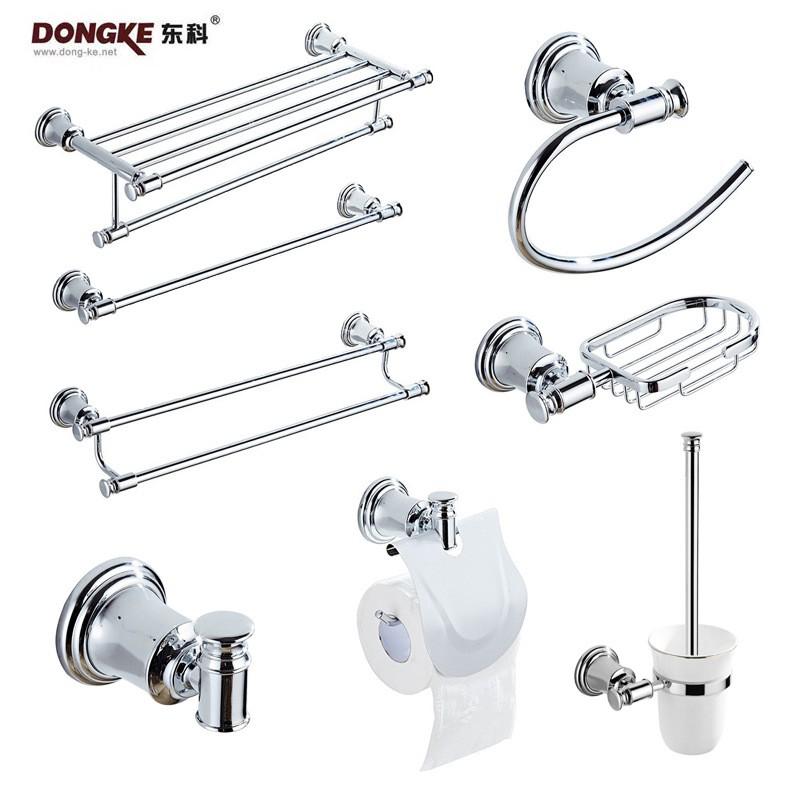 Modern Chrome Bathroom Accessories Set Wall Mounted Towel Bar Bath Linen Holder French Style Minimalist Hardware