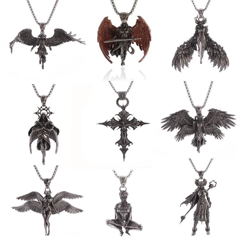 Ожерелье с крестом Данте Чистилище, винтажное готическое ожерелье со страданиями Иисуса, религиозные христианские украшения для мужчин и женщин