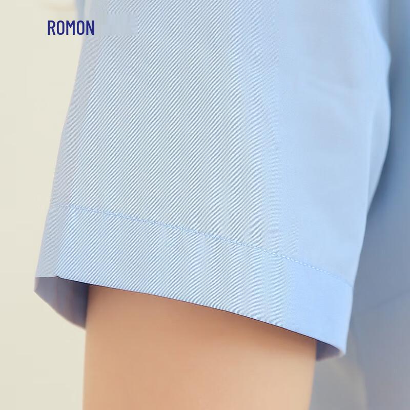 Women's Slim Fit Short Sleeve V-Neck Business Shirt