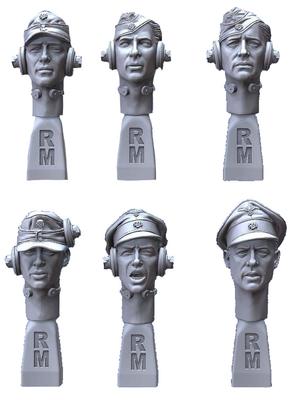 Royal Model WWII Немецкая армия Ваффен СС Гарнитура танкового экипажа Набор из смолы RM948 1/35 №1 6 штук