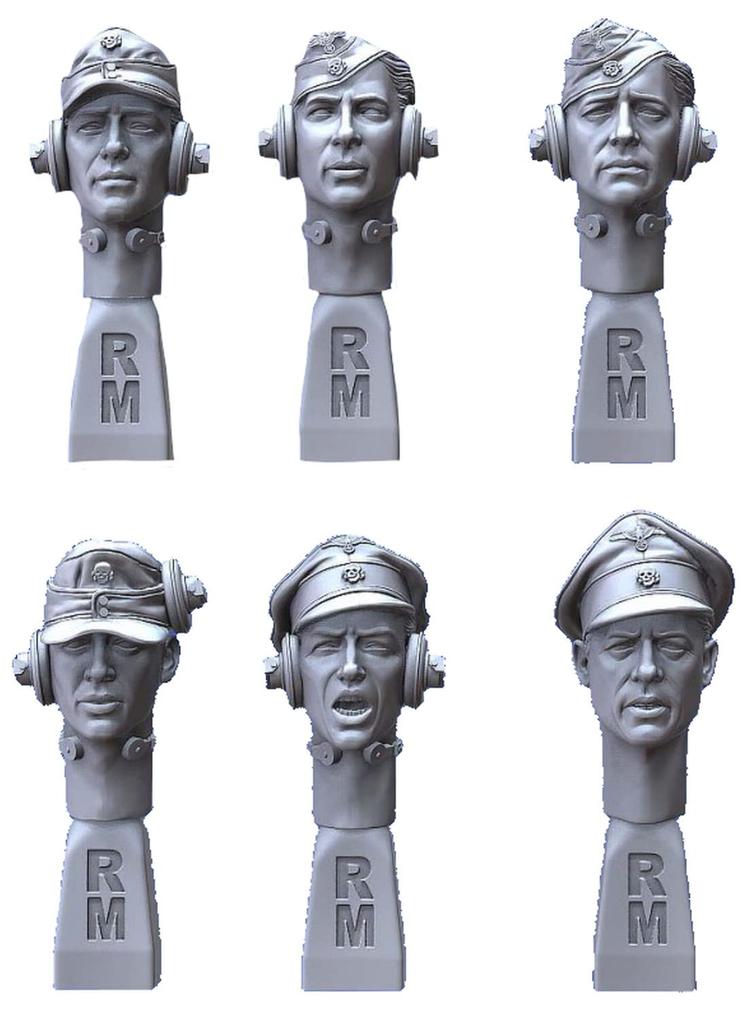 Royal Model WWII German Army Waffen SS Tank Crew Headset Resin Kit RM948 1/35 No.1 6-piece