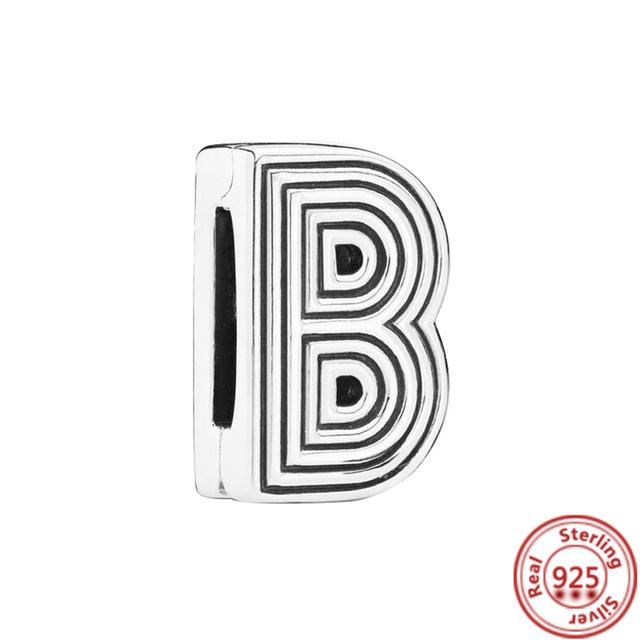 Стерлингового серебра 925 пробы, бусины, буквы, сердце, листья, круг, сверкающие клипсы, подвески, подходят для браслета с отражениями, ювелирные украшения