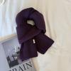 Autumn and winter new soft knit knit groove wool scarf for women, Korean style warm yarn solid color versatile neck warmer
