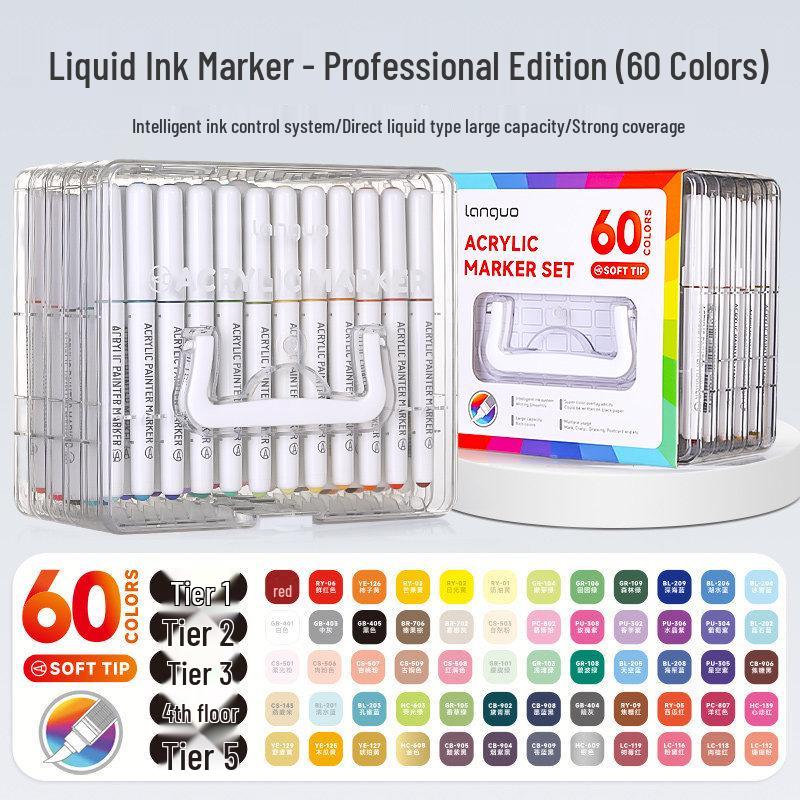 Blue Fruit Liquid Acrylic Marker Set - Soft Tip for Art Students, Elementary School Gift Box