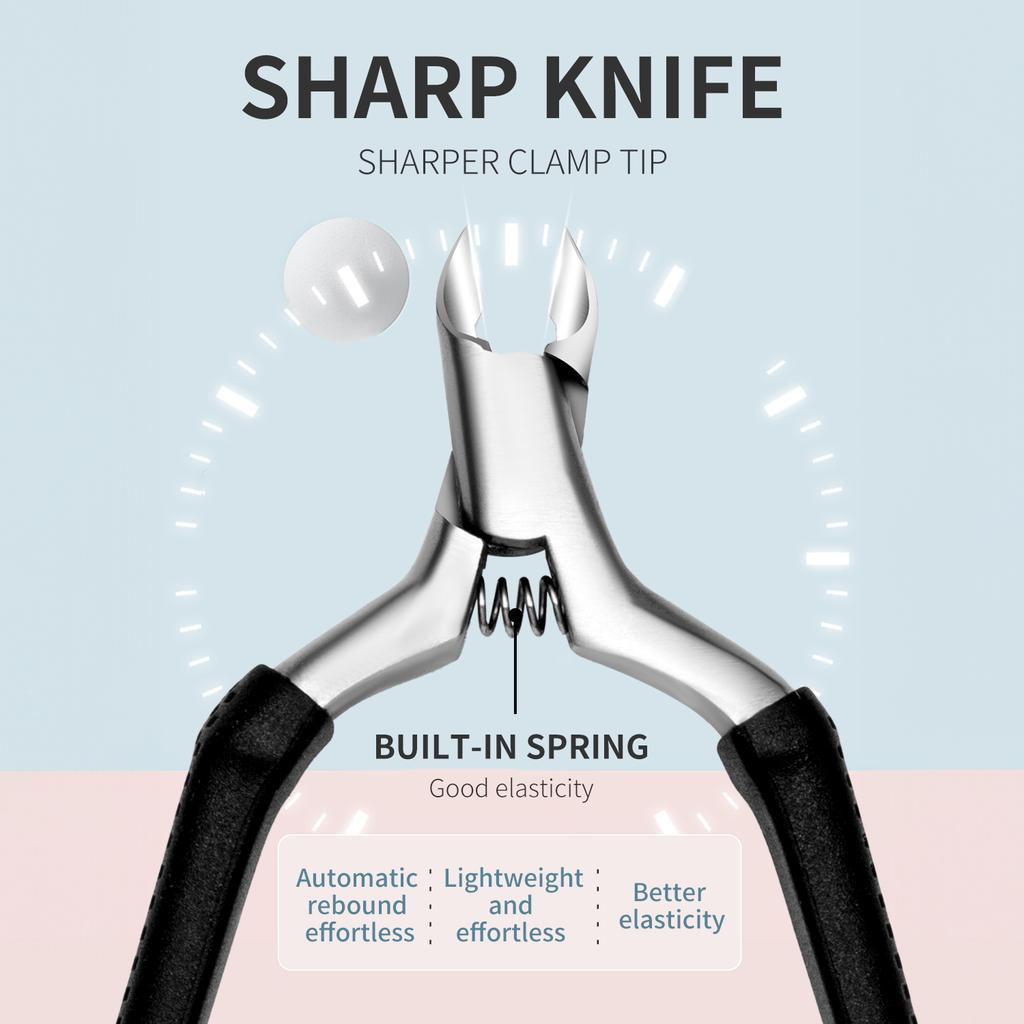 Маникюрные ножницы для кутикулы Силиконовая нескользящая ручка Кусачки для кутикулы Обрезание краев ногтей Заусенцы Ножницы для омертвевшей кожи Инструменты для нейл-арта