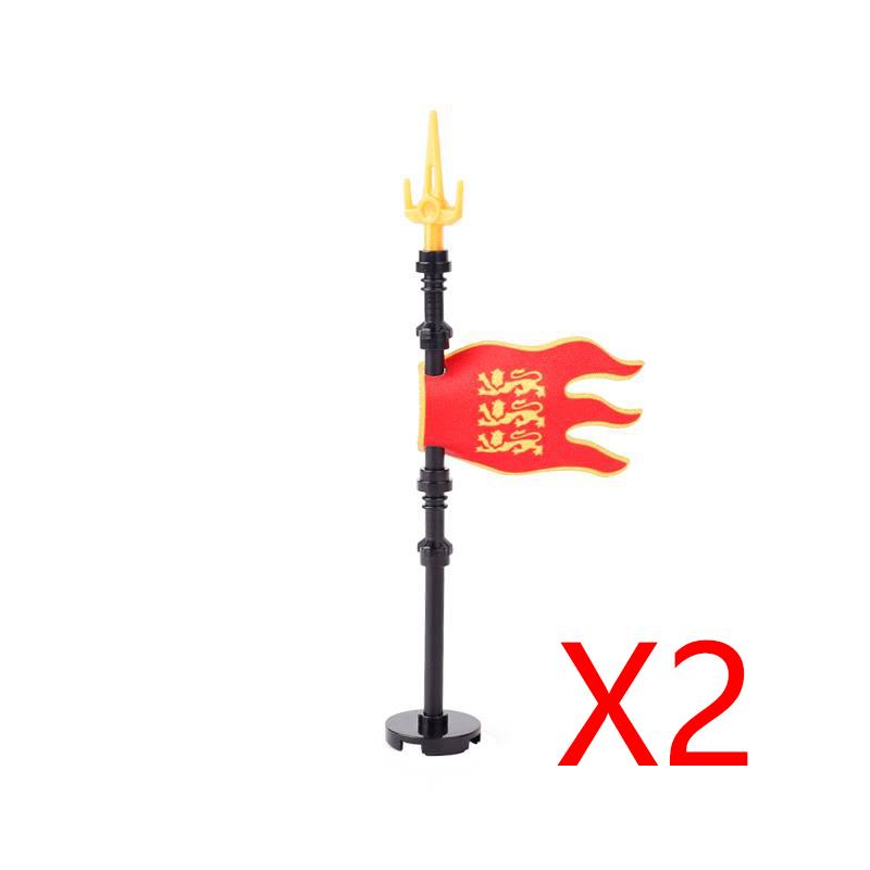 MOC Medieval Building Blocks Soldier Figures Weapons Accessories Armor Shield Flag Transport Ox Horse Mini Brick Toy Gift X010