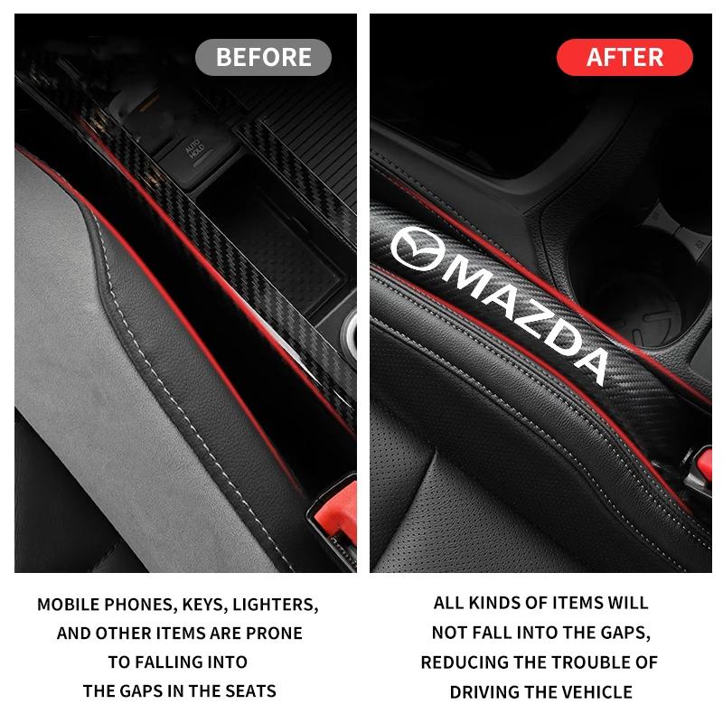 Для Mazda Кожаная полоска-заполнитель зазора сиденья автомобиля из углеродного волокна, герметичная накладка-заполнитель для Mazda 2 3 5 6 CX5 CX9 CX7 CX4 CX3 CX30