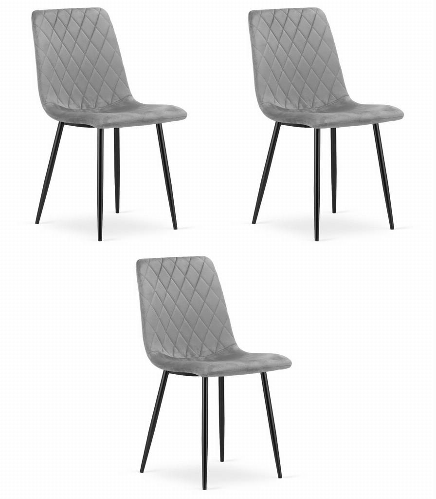 TURIN chair - light gray velvet x 3