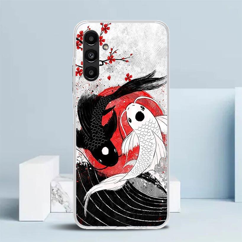 Япония Рыба Кои Инь Ян Искусство Чехол для телефона Для Samsung Galaxy A17 A37 A57 A16 A15 A14 A13 A56 A55 A54 A53 A36 A35 A34 A33 A26 A25 A2