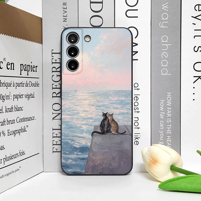 Забавный Милый Кот Мультяшный Узор Чехол для Телефона для OPPO Realme 14 Pro Plus 13+ 12 Lite 11 10 9 X7 PRO Ultra 5G Ударопрочная Задняя Крышка