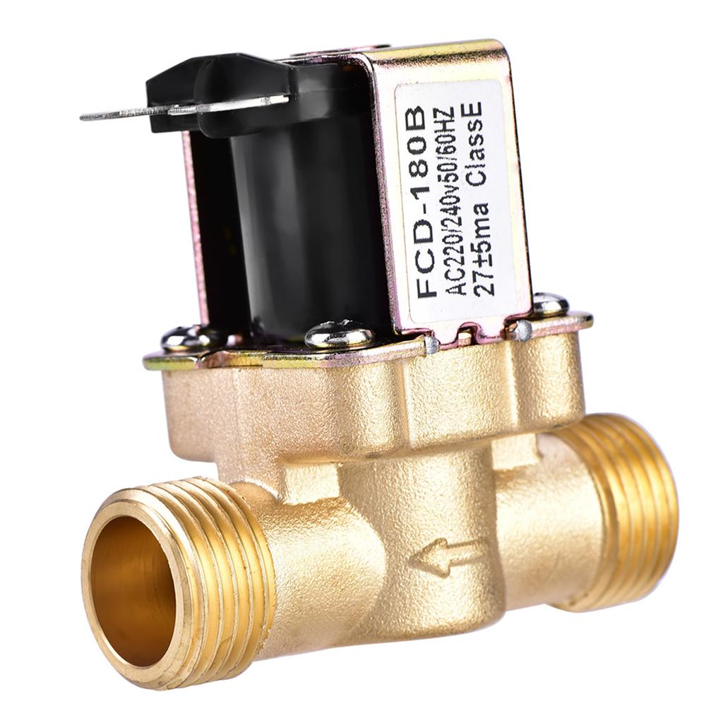 1 2 AC 220V Normally Closed Brass Electric Solenoid Magnetic Valve For Water Control