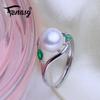 FENASY Натуральные пресноводные жемчужные кольца для женщин Модные вечерние регулируемые серебряные кольца Подарки на день рождения