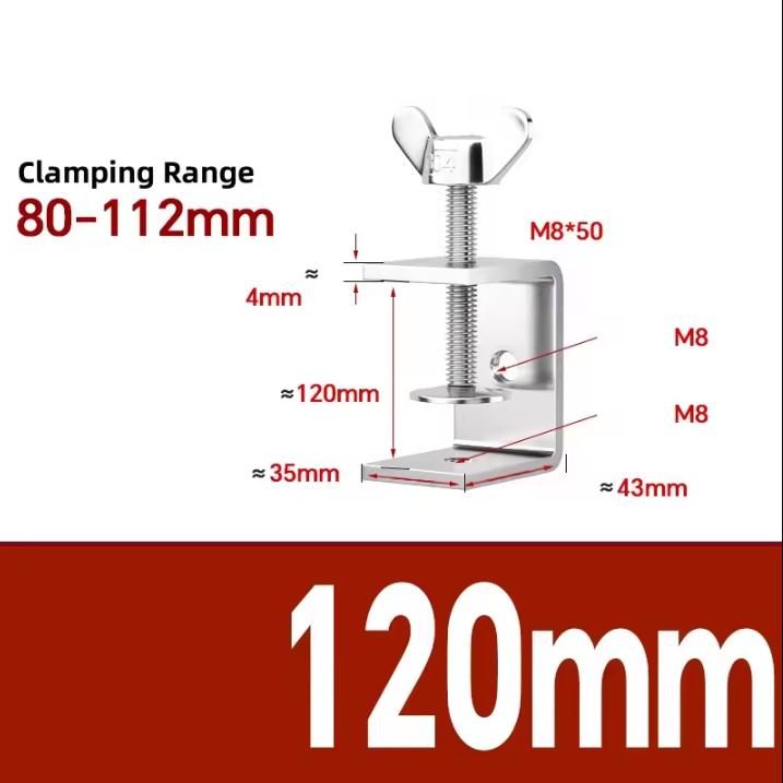 304 Stainless Steel C-clamp Steel Pipe Square Clamps 20~130mm Tiger Clamp Heavy Duty C-clamp Multi-function Hardware Fastener