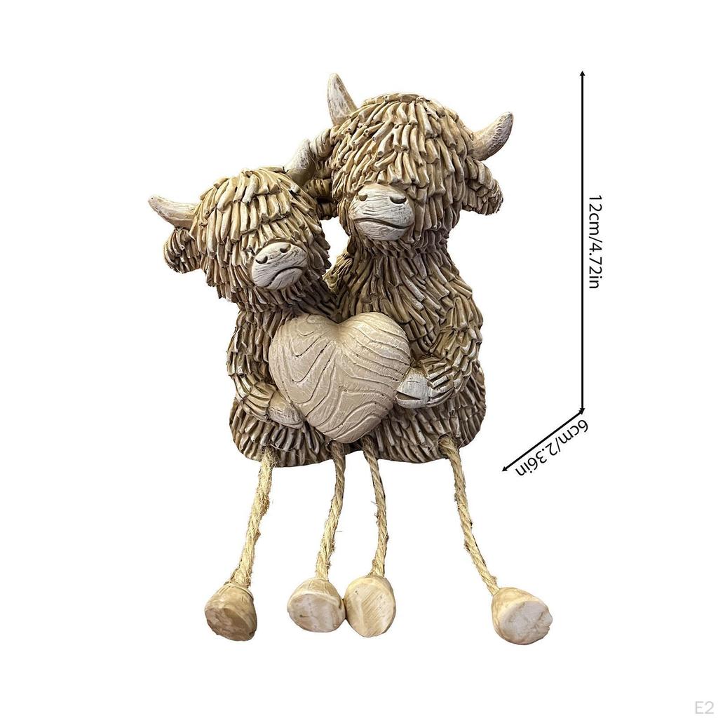 Пара коров орнамент ремесло скульптура подарок украшение любовь статуэтка статуэтка для каминной полки дома искусство полка