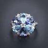 Light Luxury Natural Colored Treasure Ring S925 Sterling Silver Inlaid With Natural Colored Crystal Gemstone Ring