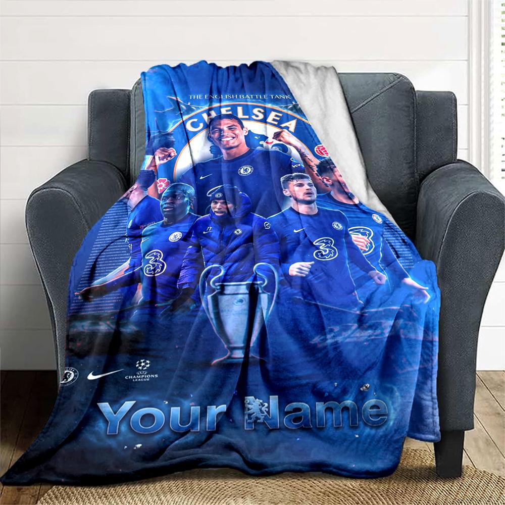 Chelsea Fc Football Player Customize Text Blanket Lightweight Customizable Blanket Comfortable Suitable for Sofa Livingroom Nap Bed for All Occasions