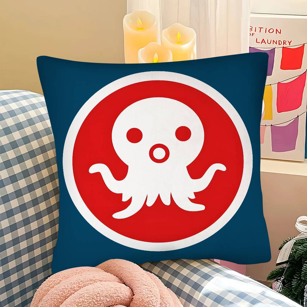 pc Bblue Octonauts Logo Anime Pillow Case Fashion Square Pillowcase Bedroom Sofa Room Ins Decoration Leisure