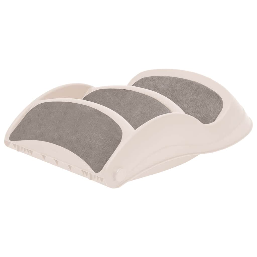 3 Step Foldable Dog Stairs Cream 50x38x38 cm Plastic