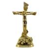 Brass Jesus Christ Cross Statue, 8 X 4.5 X 2.5 Inch, Multicolour