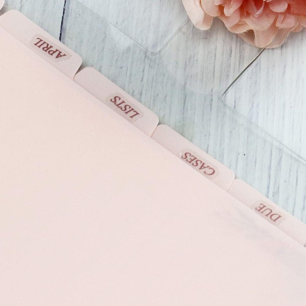 6 PCS 6 Ring Binder Divider 6 PCS Binder Index Dividers Planner Index Page Tabs Home