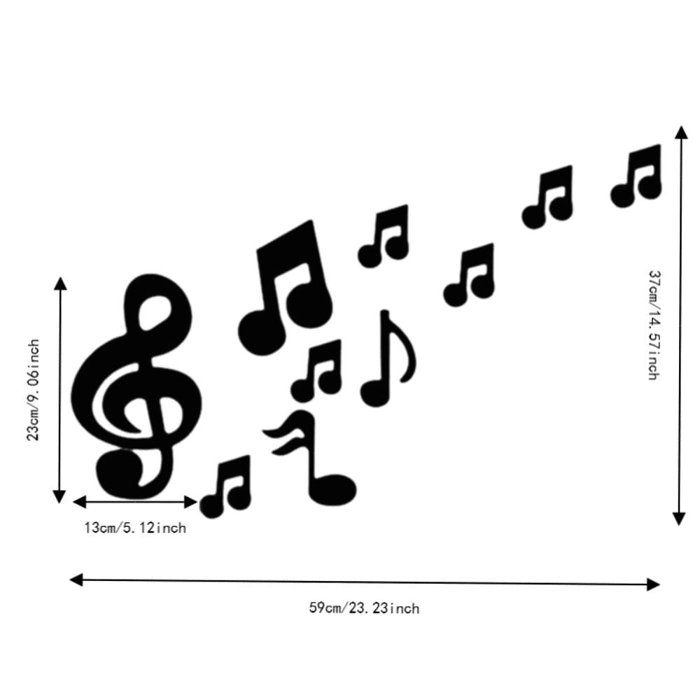 Removable Finish Music Note Wall Sticker 3D Look Embossed Wall Decal Wall Background