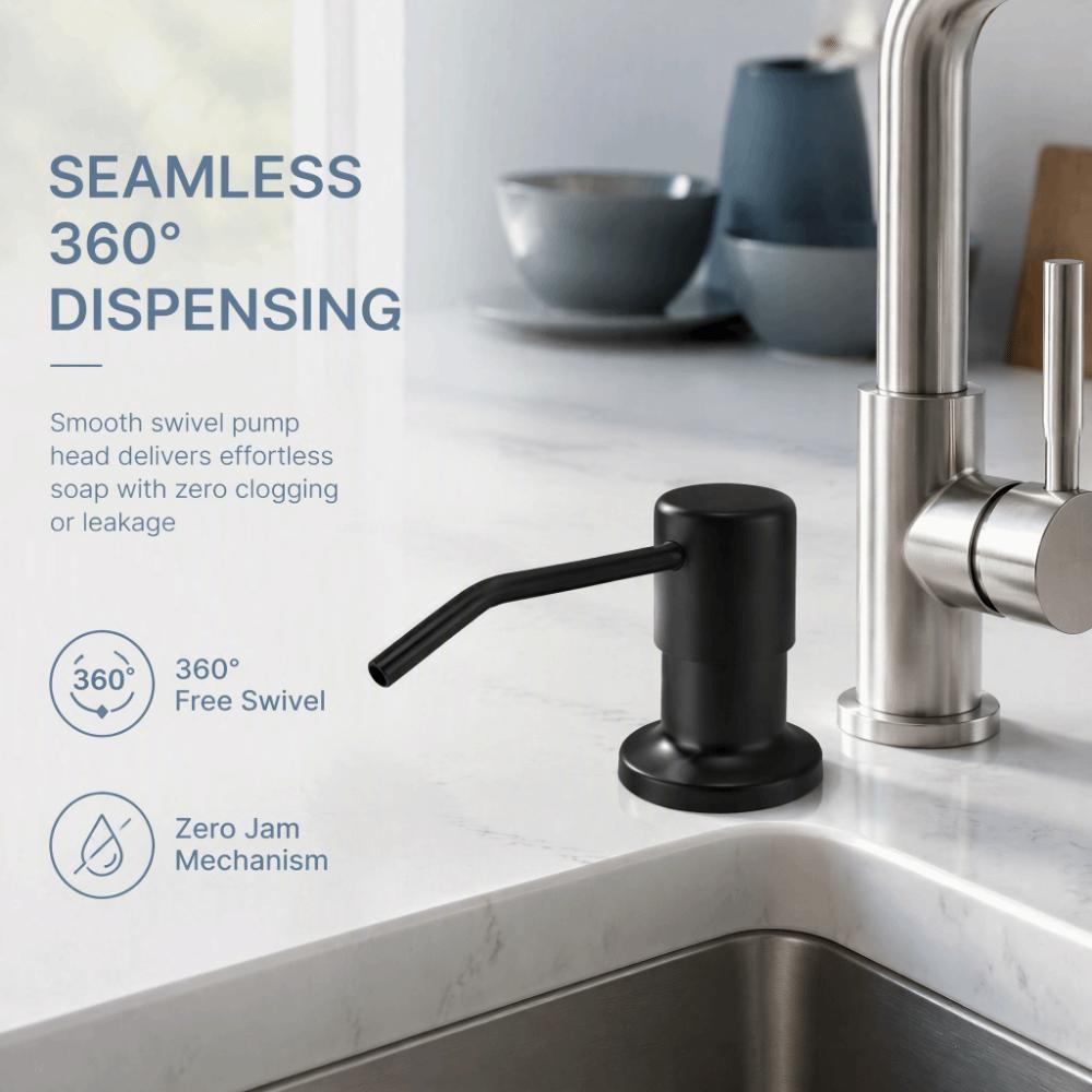 3.94ft Extension Tube Sink Soap Dispenser Matte Black Built In Soap Dispenser  For Kitchen Sink