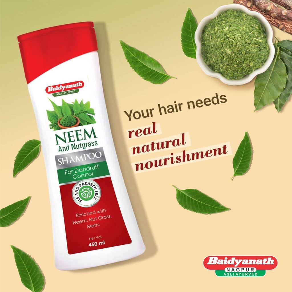Baidyanath Neem And Nutgrass Herbal Shampoo For Hair Growth Gentle Ayurvedic Hair Care 200 Ml X Pack Of 2