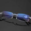 Frameless Men's Reading Glasses Square Frame Anti-blue Light Glasses Vision Care