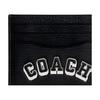Coach Кожаный держатель для карт с принтом varsity, унисекс, аксессуары, черный, белый CAK21-L77