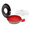 Flavorstone Healthy Grill Frying Pan with Lid, Perfect for Grilling Fish, Meat, and Steaks, Non-Stick, Gas Stove Compatible, Induction Compatible
