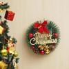Green Merry Christmas Wreath for Front Door with Red Berries Balls Flowers Ribbon | Garland for Christmas | Xmas Gifts Ornaments Props