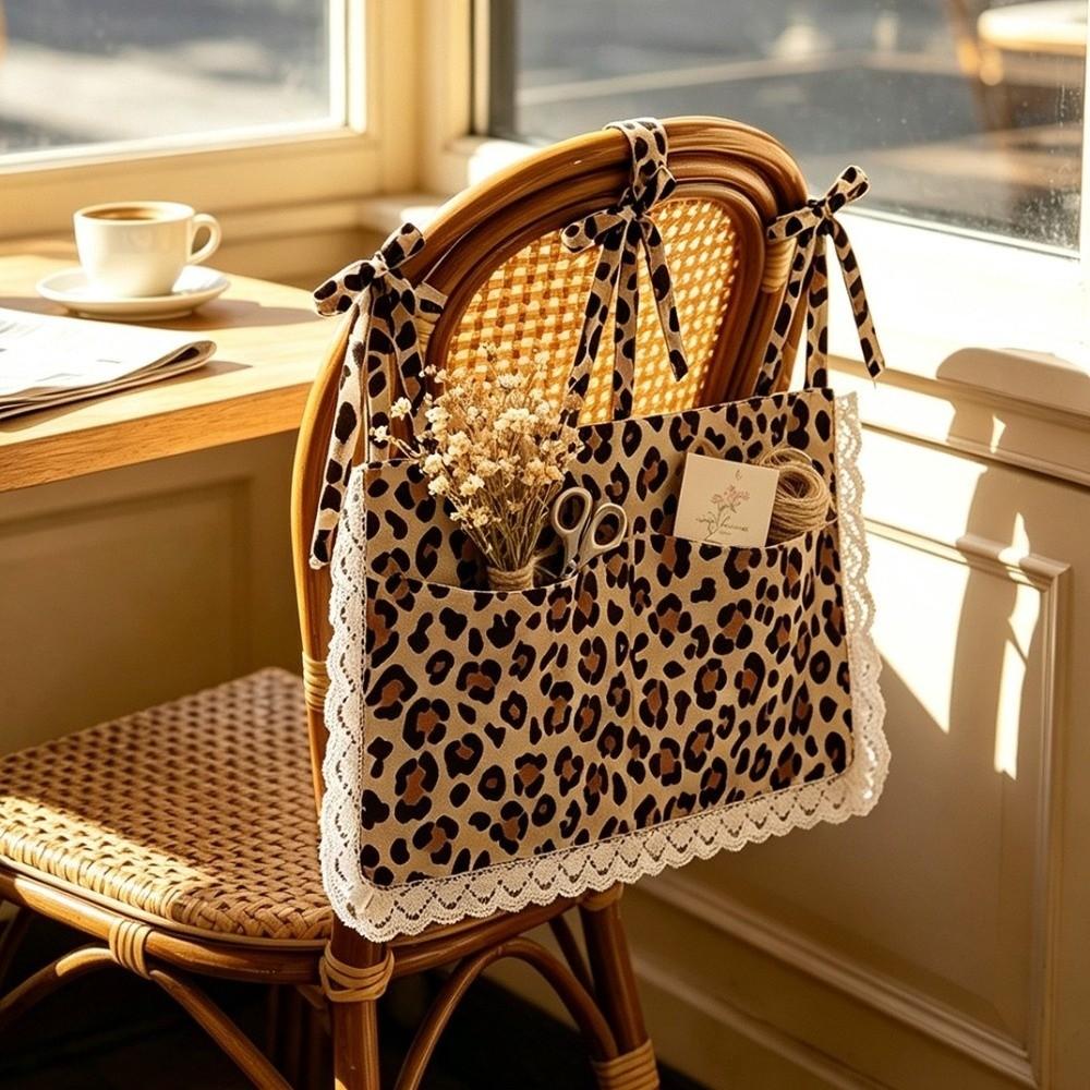 Strap Style Kitchen Oven Storage Curtain Vintage Floral Pattern Storage Pockets Bedroom
