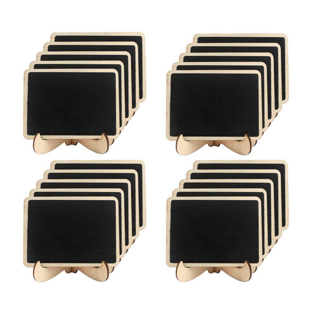Home Office Wooden Cute Mini Rectangular Blackboard Notice Board Chalkboard With Stand