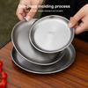 Titanium Purification Plate Ultra Lightweight Portable Safe Circular Dining Plate Hiking Picnic Barbecue Home Outdoor Cookware