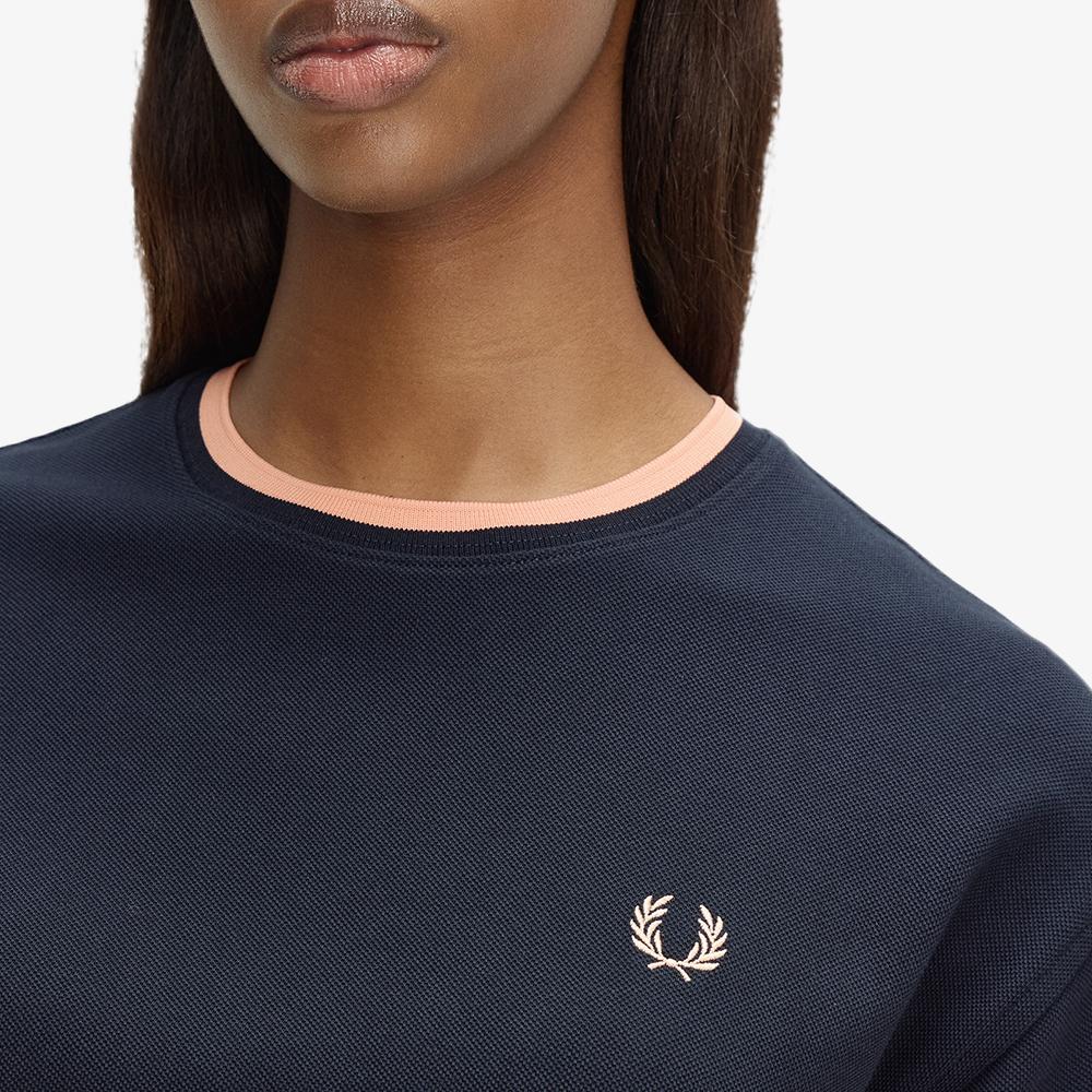 FRED PERRY [Womens] Tipped Mesh Pique T-Shirt - Navy Afpf2612191-608