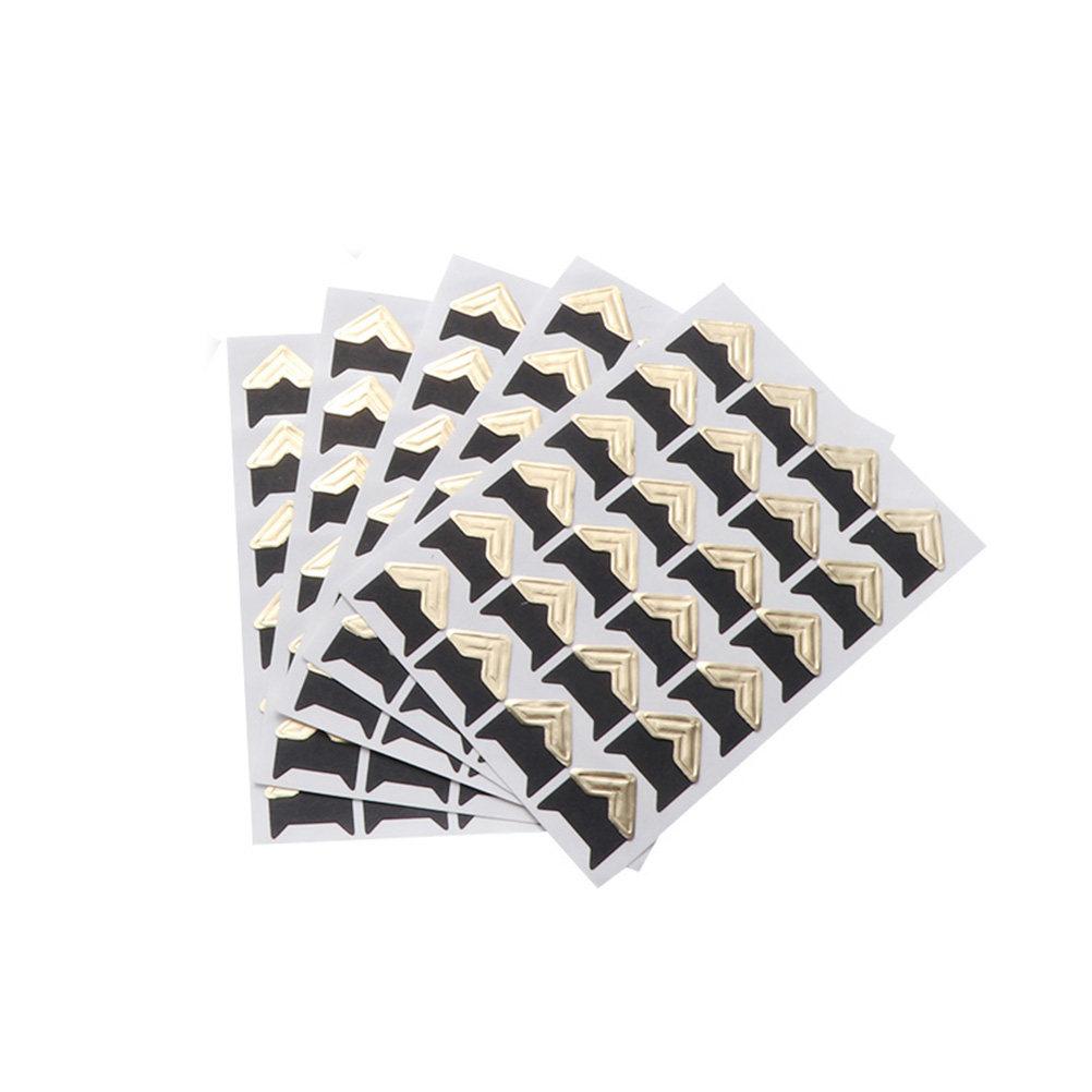15 Sheets Photo Corner Stickers Kraft Brown Self-Adhesive DIY Scrapbooking Stickers for Album Decoration Notebook Protection