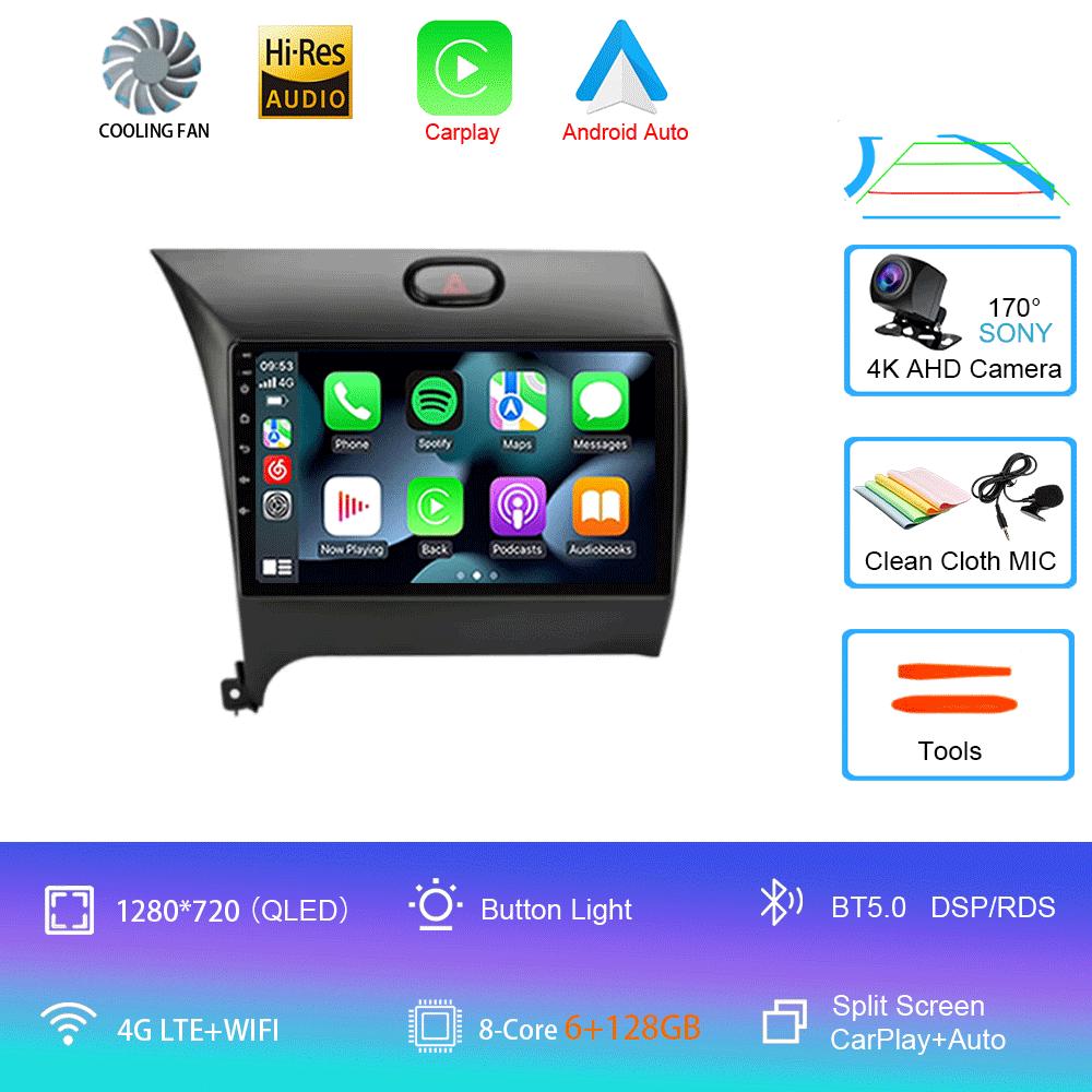 Android14 Carplay Auto для KIA K3 CERATO FORTE 3 YD Tuner 2013 2014 2015 2016 2017 Мультимедийный проигрыватель Видео Автомобильное радио WIFI+4G DSP