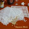 Square 28cm Singer Mesh Embroidery Handmade Beaded Coaster Placemat For Dining Weding Decoration Box Dust Cloth Coffee Table Mat