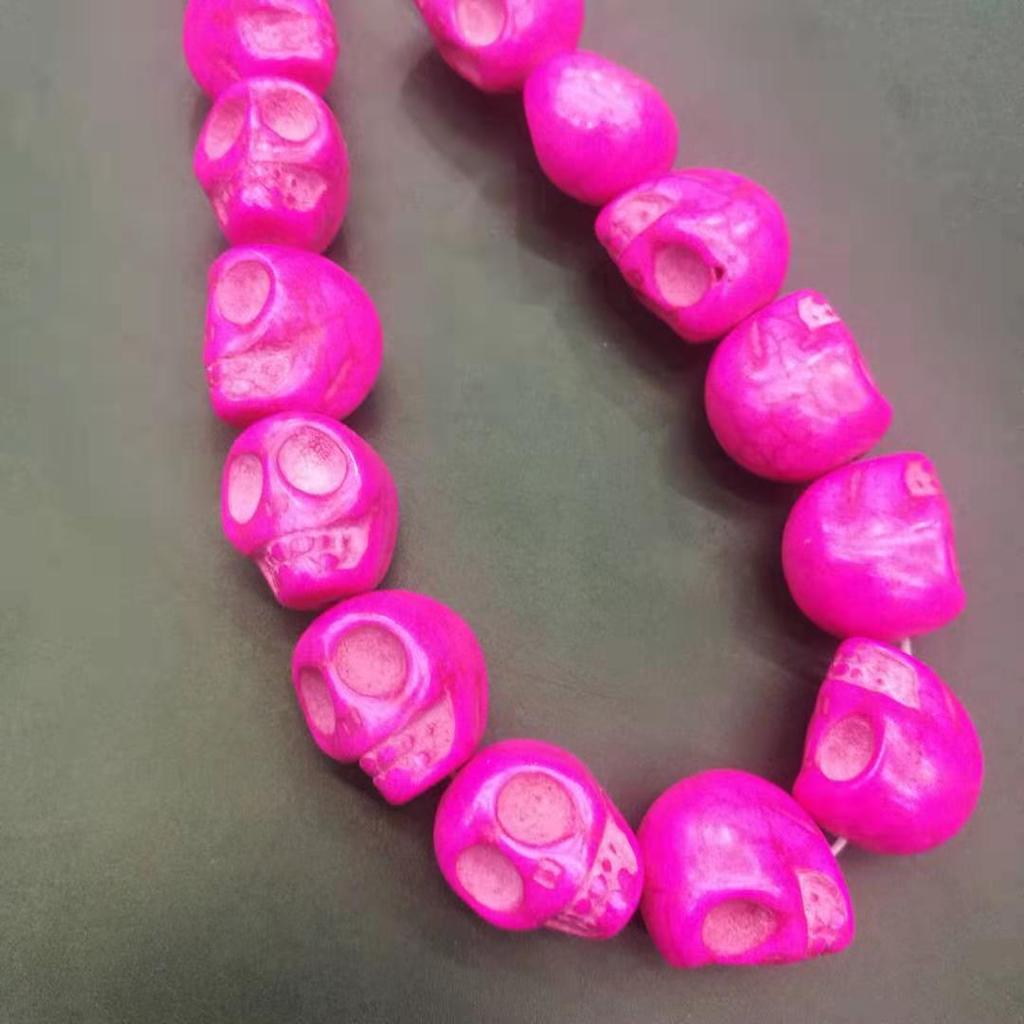DIY Skull Shape 15*18 mm Howlite Dyed Stone Mix-color Turquoise Carved Skull Shape Loose Beads ,For DIY Jewelry Making