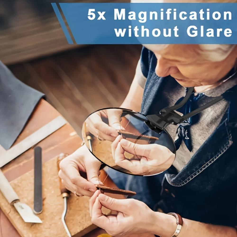 5X Лупа с функцией "свободные руки", Большая лупа с гибким гусиным горлом для ношения на шее, Лупа с линзой 5,12" для чтения, работы вблизи,