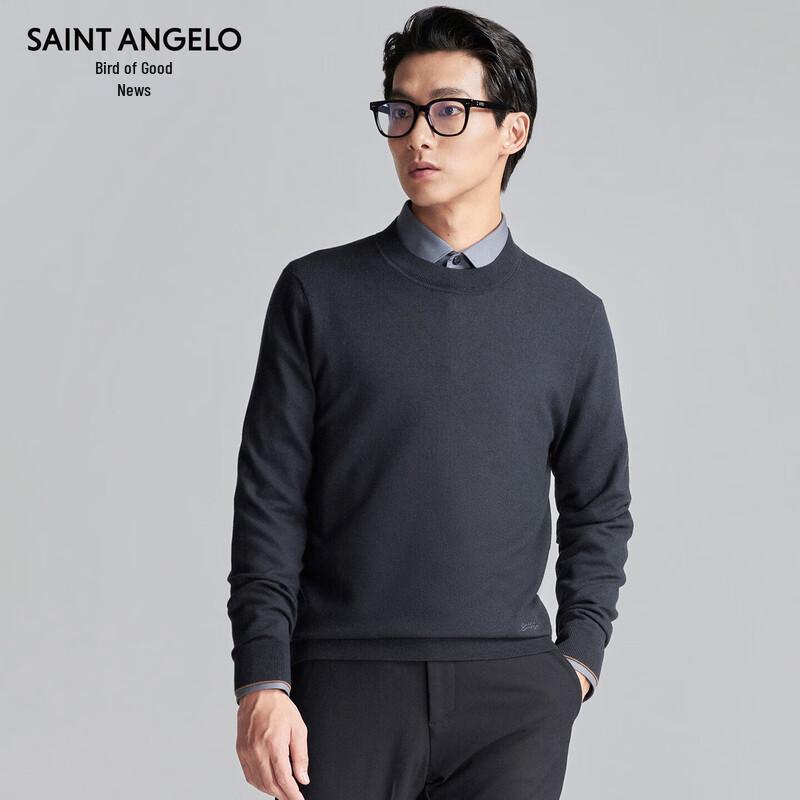 Мужской шерстяной свитер с круглым вырезом Saint Angelo