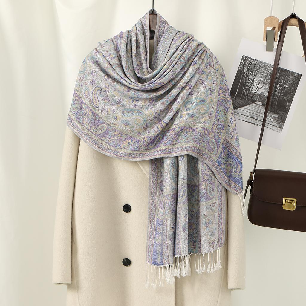 Fashion Paisley Embroidery Hijab Scarf Women Cotton Linen Headscarf Women Head Wrap Ladies Muslim Tassel Veil Shawls 180*70CM