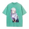 Эмилия Re ZERO Начинаем жизнь с нуля в другом мире Аниме Одежда Мужчины Женщины Футболки Стиранная Футболка Ретро Хлопковая Футболка Харадзюку Топы