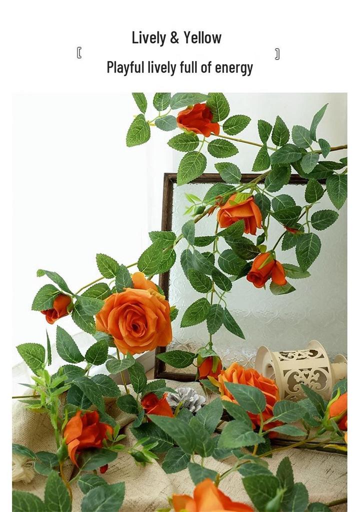 Artificial Rose Vine for Air Conditioner Pipe and Ceiling Wall Decoration