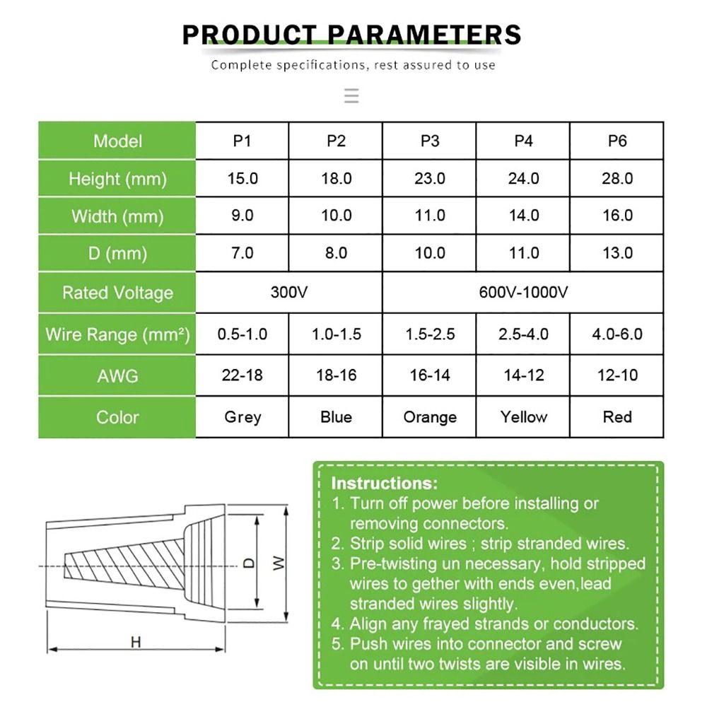 Insulated Wire Caps Colorful Twist Caps Nuts Twist Terminal Electrical Insulated Crimp Electrical