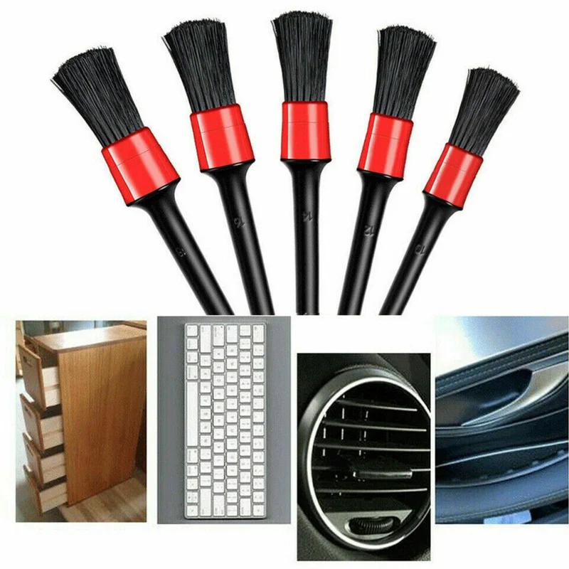 5PCs Detailing Brush Set Car Brushes Car Detailing Brush for Car Cleaning Detailing Brush Dashboard Air Outlet Wheel Brush