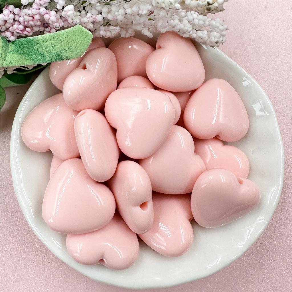 Домашний однотонный цвет для изготовления ожерелья и сережек, модные бусины в форме сердца, акрил 18,8*17,2 мм, 20 шт./пакет, материалы ручной работы «сделай сам»